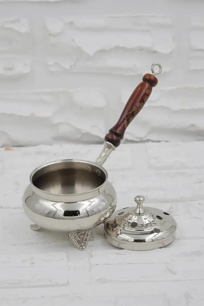 El yapımı bakır tütsülük — 1 No Cadı Kazanı Tütsülük & Buhurdanlık Nikel — detay — BakırBul