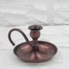 El yapımı bakır samdan mumluk — Alem Mumluk & Şinanay & El Şamdanı Bakır Kulp Düz Oksit — BakırBul