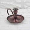 El yapımı bakır samdan mumluk — Alem Mumluk & Şinanay & El Şamdanı Bakır Kulp Düz Oksit — detay — BakırBul
