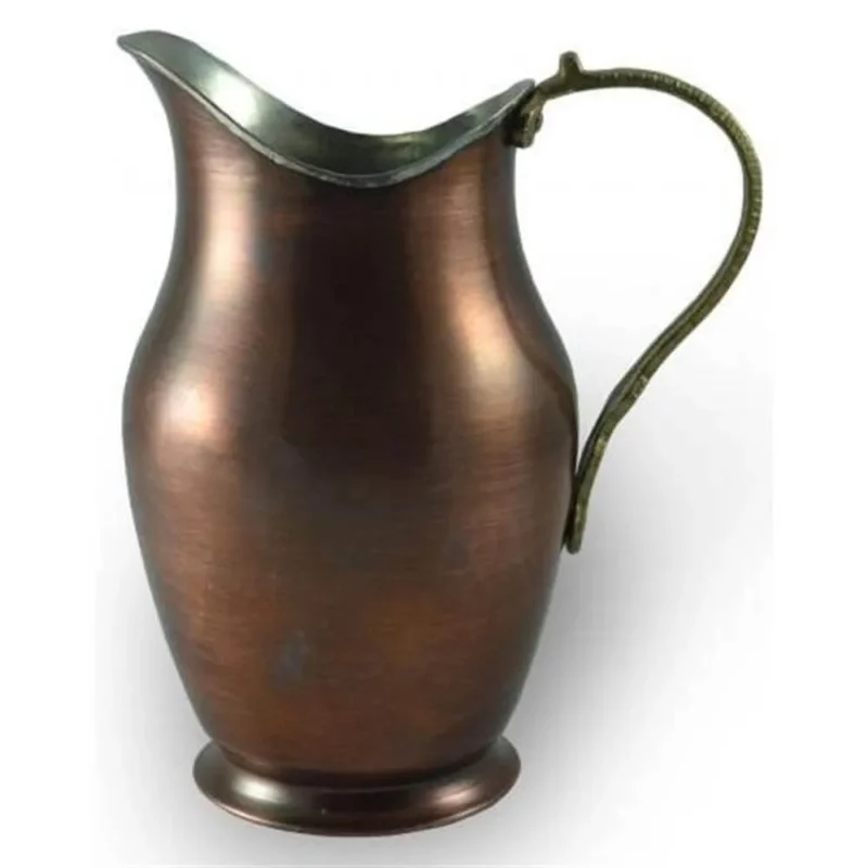 Antalya Sürahi 1 No Düz Oksit El yapımı bakır sürahi — Antalya Sürahi 1 No Düz Oksit — üstten görünüm — BakırBul