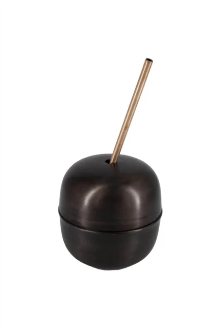 El yapımı bakır bardak — Apple Cocktail Pipetli Düz 250 Ml Oksit — BakırBul