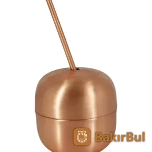 El yapımı bakır bardak — Apple Cocktail Pipetli Düz 250 Ml Skoç — BakırBul