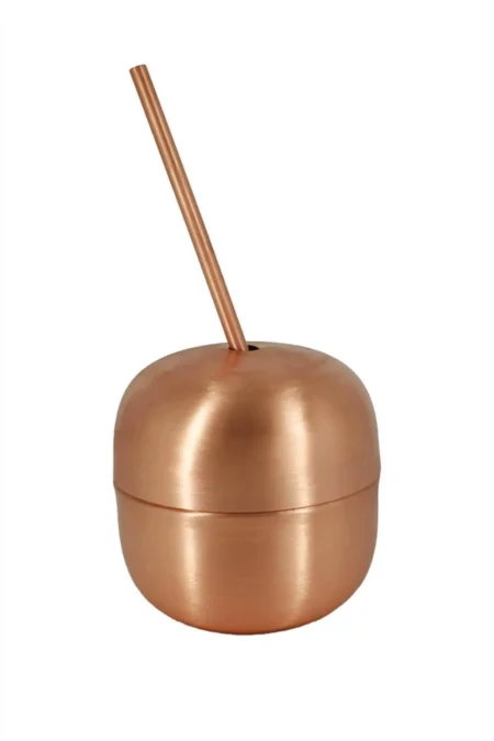 El yapımı bakır bardak — Apple Cocktail Pipetli Düz 250 Ml Skoç — BakırBul