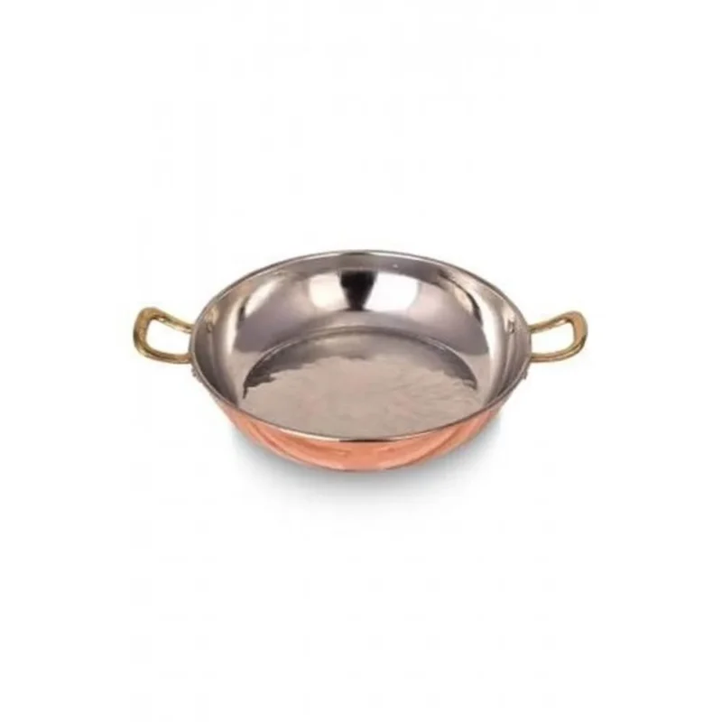 El yapımı bakır tava — Çelebi Tava 1 No 14 cm El Dövme Kırmızı — kulp detayı — BakırBul
