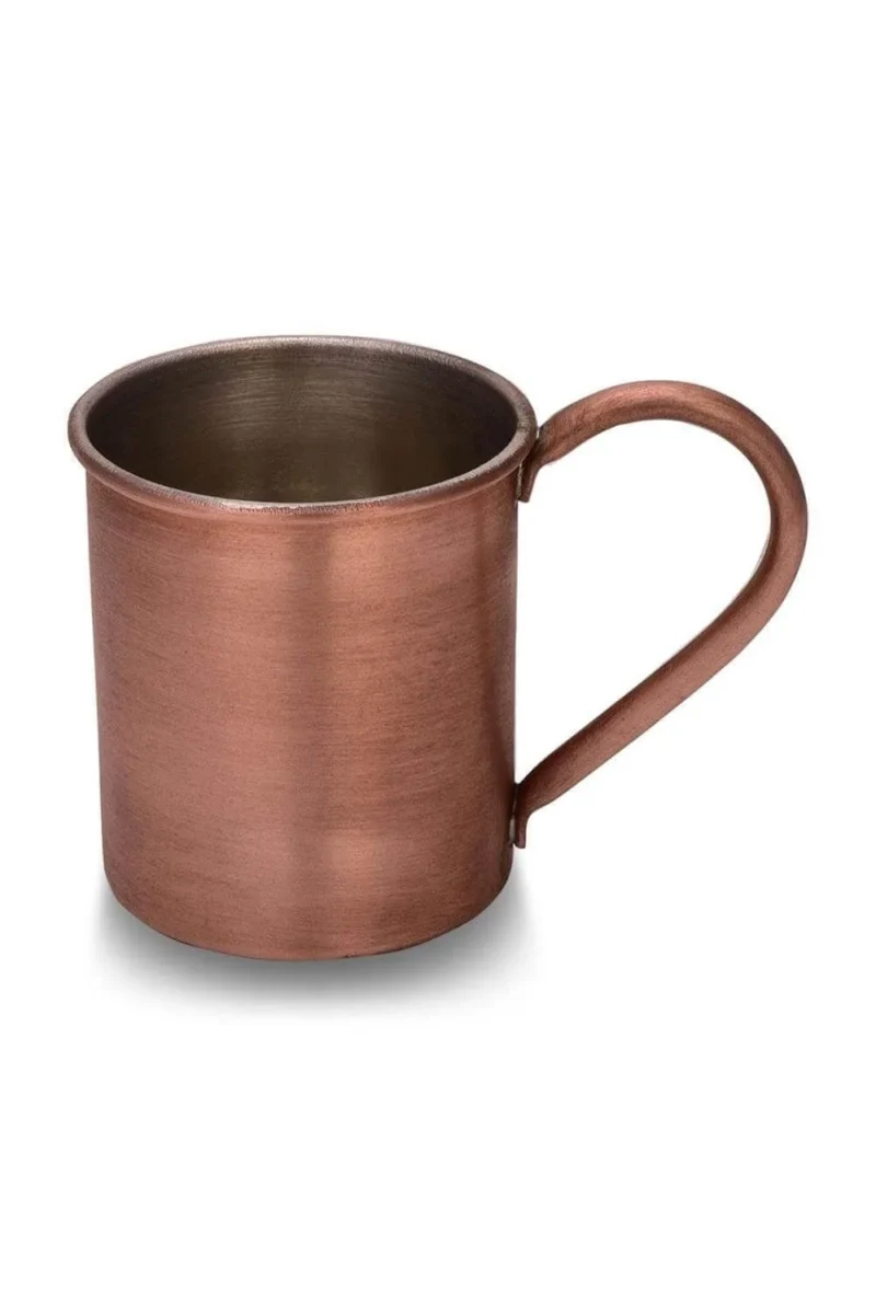 El yapımı bakır bardak — Cup Bardak 2 No Düz 450 ml Skoç — yan görünüm — BakırBul