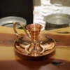 El yapımı bakır şamdan — Elit Mumluk & El Şamdanı Kendinden İğneli Kırmızı — detay — BakırBul
