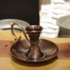 El yapımı bakır samdan mumluk — Elit Mumluk & El Şamdanı Kendinden Iğneli Oksit — BakırBul