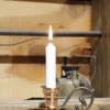 Elit Mumluk & El Şamdanı Kırmızı Antik Kulp Kendinden İğneli El yapımı bakır şamdan — Elit Mumluk & El Şamdanı Kırmızı Antik Kulp Kendinden İğneli — detay — BakırBul