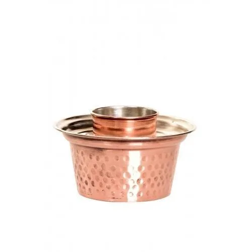 El yapımı bakır ehlikeyf — Klasik Bakır Ehlikeyf Makine Dövme 6'lı Takım Kırmızı — yan görünüm — BakırBul