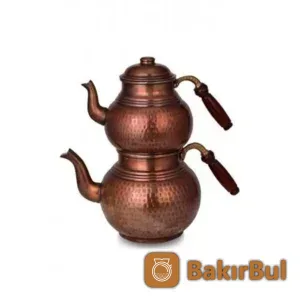El yapımı bakır caydanlik — Klasik Çaydanlık 3 No İnce El Dövme Oksit — BakırBul