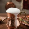 El yapımı bakır maşrapa — Kordonlu Maşrapa Makine Dövme 250 ml Kırmızı — BakırBul