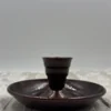 El yapımı bakır şamdan — Kulpsuz Metal Nostalji Mumluk & El Şamdanı Kendinden İğneli Acı Kahve — detay — BakırBul