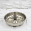 El yapımı bakır hamam tası — Kurnacı Hamam Tası 16 cm El Dövme Nikel — üstten görünüm — BakırBul