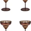 El yapımı bakır kadeh — Margarita Bakır Kadeh Düz 450 ml 4'lü Takım Oksit — yan görünüm — BakırBul
