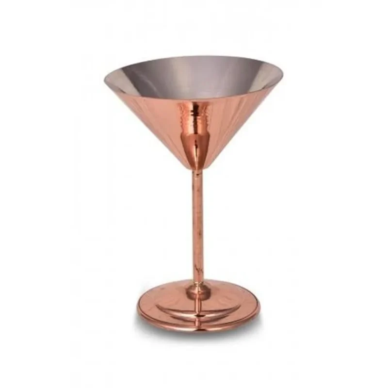 El yapımı bakır kadeh — Martini Kadeh Düz 250 ml Kırmızı — BakırBul