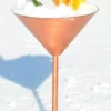 El yapımı bakır kadeh — Martini Kadeh Düz 250 ml Skoç — yan görünüm — BakırBul