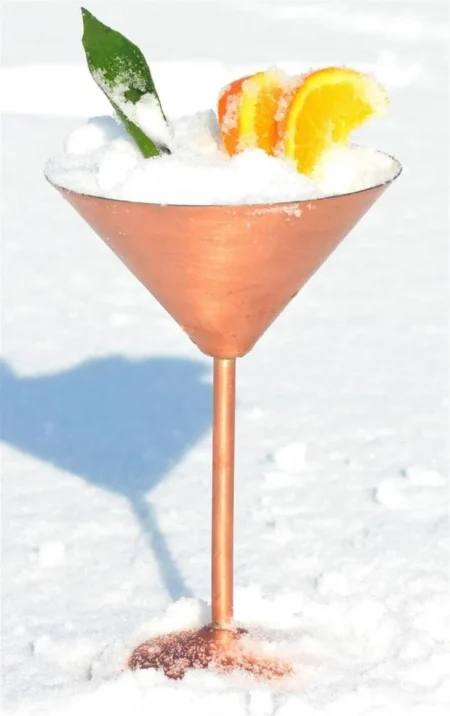 El yapımı bakır kadeh — Martini Kadeh Düz 250 Ml Skoç — BakırBul