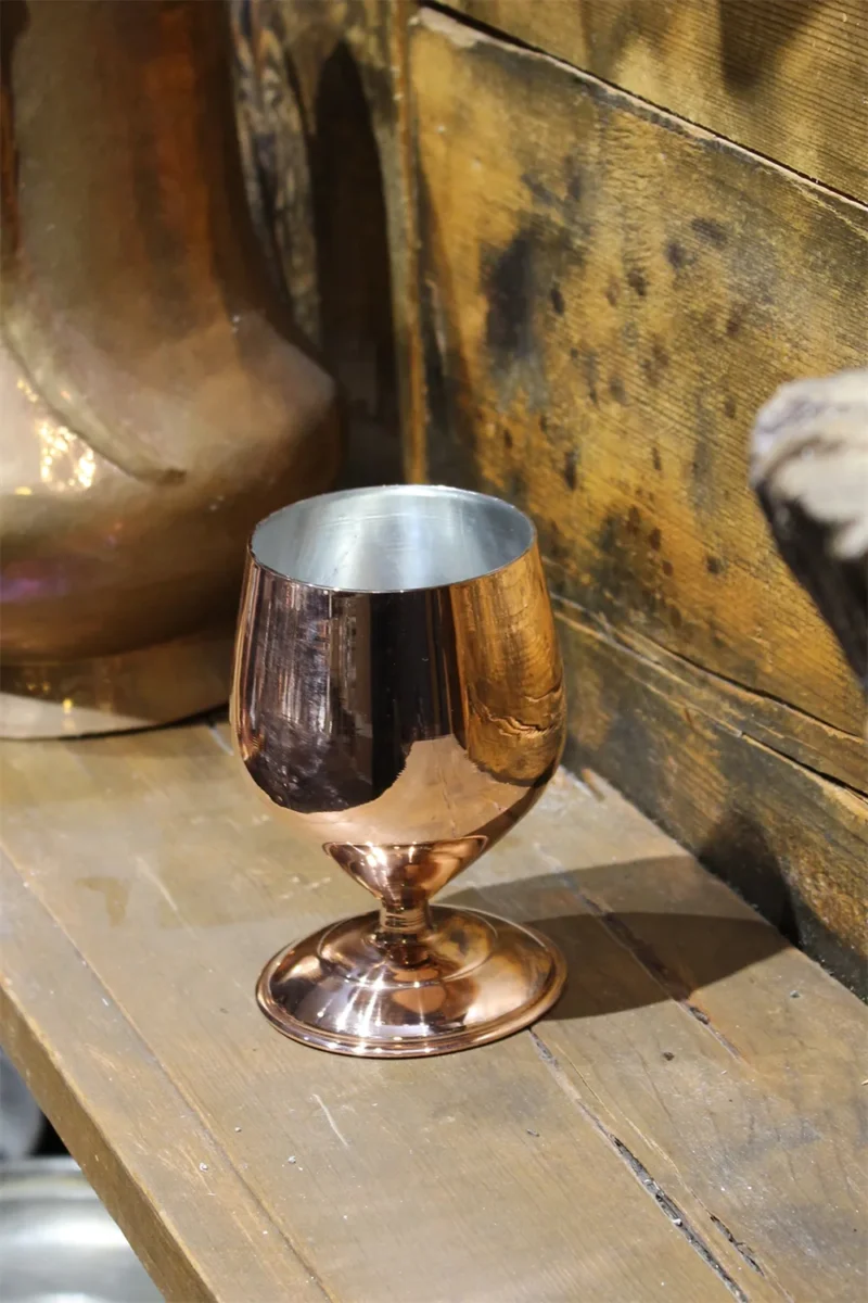 El yapımı bakır kadeh — Merlot Kadeh 500 ml Düz Kırmızı — detay — BakırBul