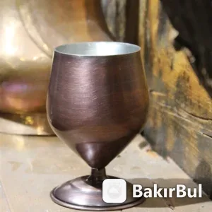 Merlot Şarap Kadeh 500 Ml Düz Oksit El yapımı bakır kadeh — Merlot Şarap Kadeh 500 Ml Düz Oksit — BakırBul