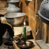 Metal Nostalji Mumluk & El Şamdanı Kendinden İğneli Acı Kahve El yapımı bakır şamdan — Metal Nostalji Mumluk & El Şamdanı Kendinden İğneli Acı Kahve — yan görünüm — BakırBul