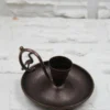 El yapımı bakır şamdan — Metal Nostalji Mumluk & El Şamdanı Kendinden İğneli Acı Kahve Oksit Kulp — detay — BakırBul