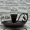 El yapımı bakır şamdan — Metal Nostalji Mumluk & El Şamdanı Kendinden İğneli Acı Kahve Oksit Kulp — kulp detayı — BakırBul