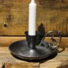 Metal Nostalji Mumluk & El Şamdanı Kendinden İğneli Gümüş El yapımı bakır şamdan — Metal Nostalji Mumluk & El Şamdanı Kendinden İğneli Gümüş — üstten görünüm — BakırBul