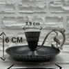 Metal Nostalji Mumluk & El Şamdanı Kendinden İğneli Gümüş El yapımı bakır şamdan — Metal Nostalji Mumluk & El Şamdanı Kendinden İğneli Gümüş — taban detayı — BakırBul