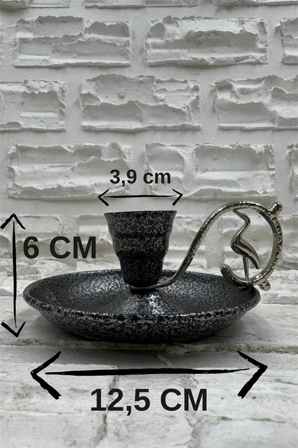 Metal Nostalji Mumluk & El Şamdanı Kendinden İğneli Gümüş El yapımı bakır şamdan — Metal Nostalji Mumluk & El Şamdanı Kendinden İğneli Gümüş — taban detayı — BakırBul