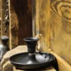 El yapımı bakır şamdan — Metal Nostalji Mumluk & El Şamdanı Kendinden İğneli Siyah — görsel 12 — BakırBul