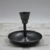 El yapımı bakır şamdan — Metal Vintage Mumluk & El Şamdanı Gümüş — yan görünüm — BakırBul