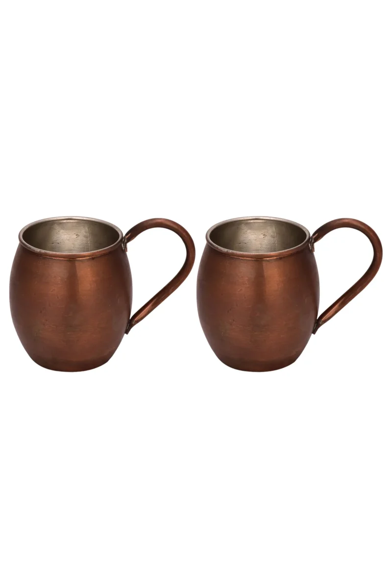 Moscow Mule Bakır Bardak Düz 500 ml 2'li Takım Oksit El yapımı bakır bardak — Moscow Mule Bakır Bardak Düz 500 ml 2'li Takım Oksit — yan görünüm — BakırBul