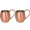El yapımı bakır bardak — Moscow Mule Bakır Bardak Düz 500 ml 2'li Takım Skoç — yan görünüm — BakırBul