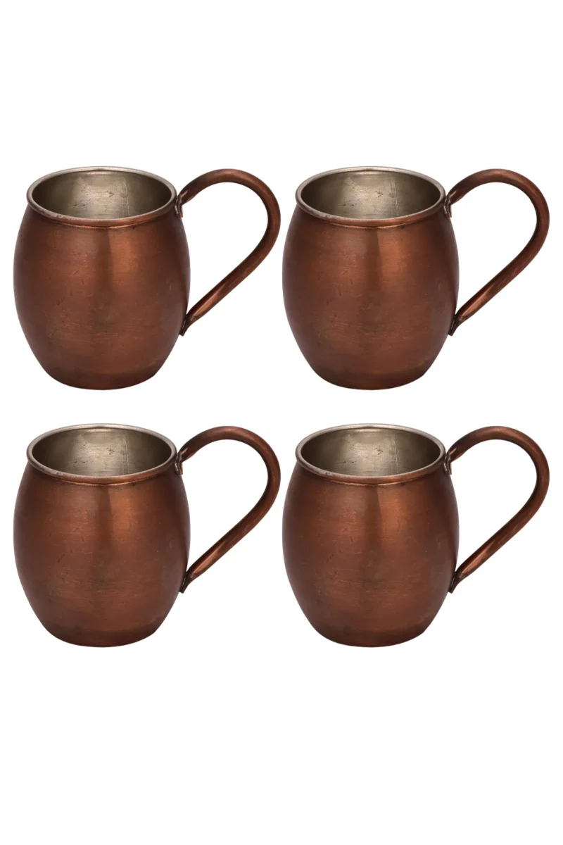 Moscow Mule Bakır Bardak Düz 500 ml 4'lü Takım Oksit El yapımı bakır bardak — Moscow Mule Bakır Bardak Düz 500 ml 4'lü Takım Oksit — BakırBul