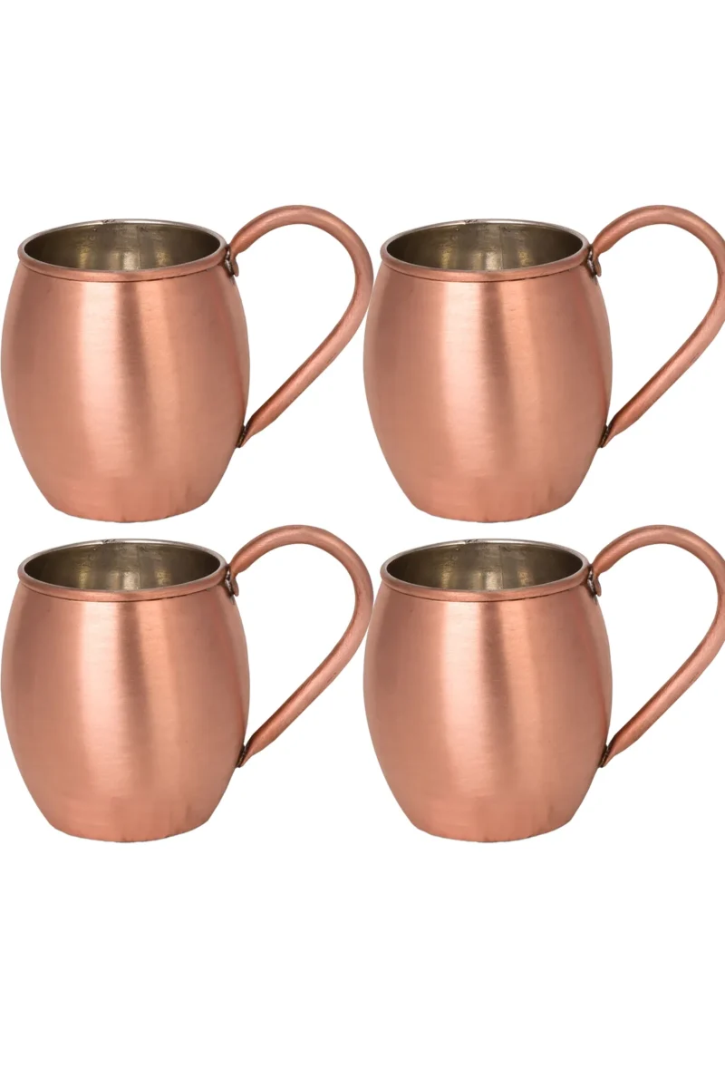 El yapımı bakır bardak — Moscow Mule Bakır Bardak Düz 500 ml 4'lü Takım Skoç — BakırBul
