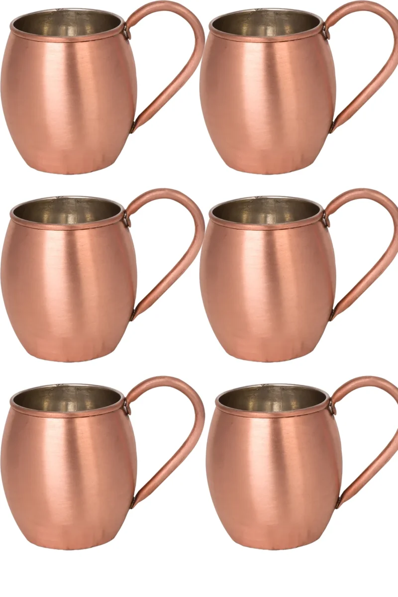 El yapımı bakır bardak — Moscow Mule Bakır Bardak Düz 500 ml 6'lı Takım Skoç — BakırBul