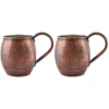 El yapımı bakır bardak — Moscow Mule Bakır Bardak El Dövme 500 ml 2'li Takım Oksit — BakırBul