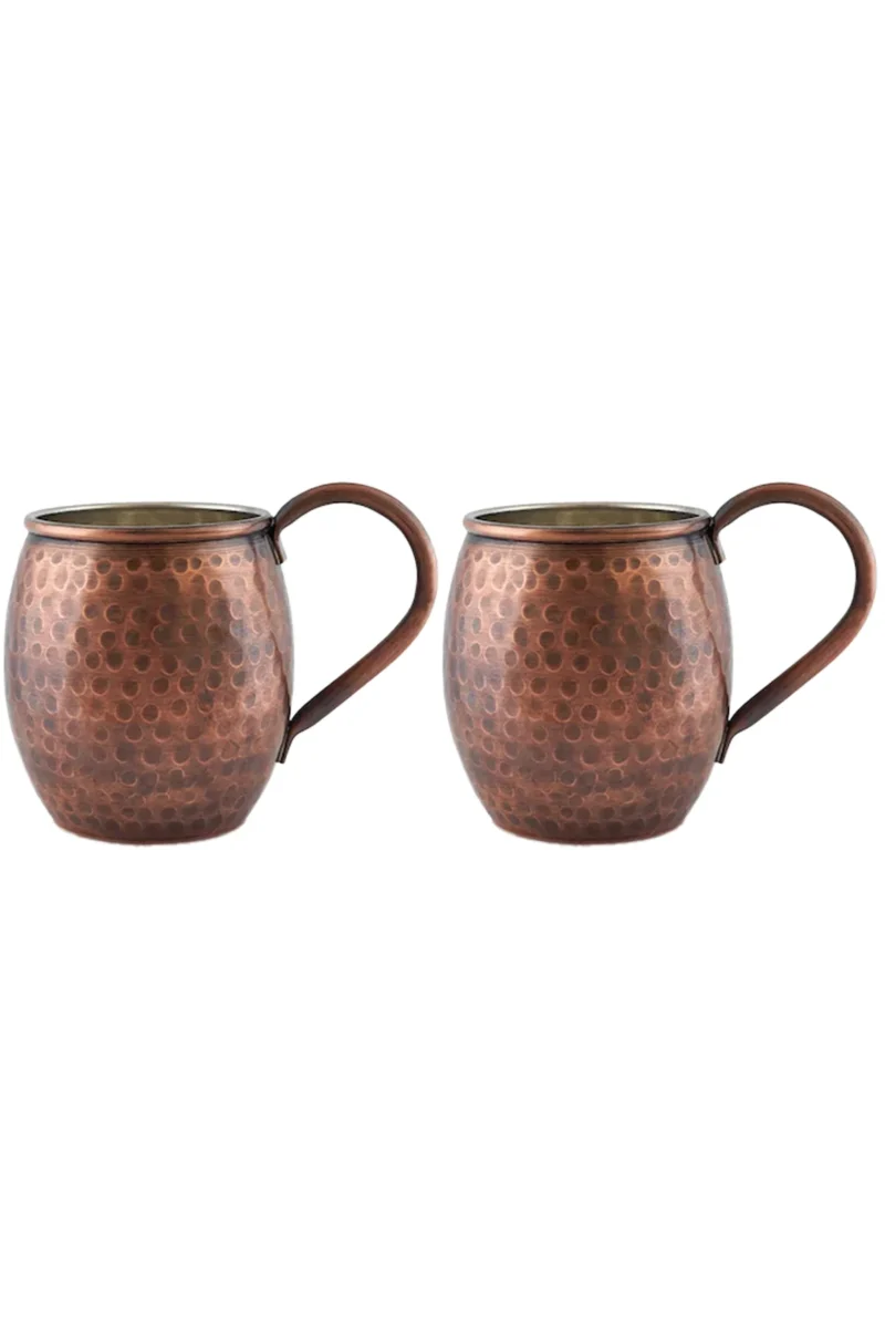 El yapımı bakır bardak — Moscow Mule Bakır Bardak El Dövme 500 ml 2'li Takım Oksit — BakırBul