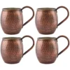 El yapımı bakır bardak — Moscow Mule Bakır Bardak El Dövme 500 ml 4'lü Takım Oksit — yan görünüm — BakırBul