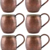 El yapımı bakır bardak — Moscow Mule Bakır Bardak El Dövme 500 ml 6'lı Takım Oksit — BakırBul