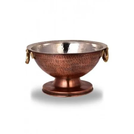 Handmade copper serving bowls — 32 cm · oxidised