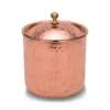 El yapımı bakır baharatlık — Safran Baharatlık 1 No El Dövme Kırmızı — yan görünüm — BakırBul