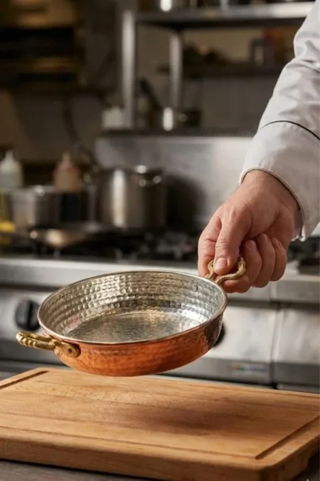 El yapımı bakır tava — Soylu Tava 4 No 20 Cm İnce Kırmızı — BakırBul