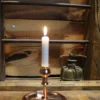 El yapımı bakır samdan mumluk — Vintage Mumluk Düz Kırmızı — BakırBul