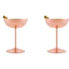 Zo-Martini Bakır Kadeh Düz 250 ml 2'li Kırmızı El yapımı bakır kadeh — Zo-Martini Bakır Kadeh Düz 250 ml 2'li Kırmızı — yan görünüm — BakırBul