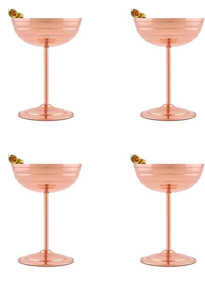 Zo-Martini Bakır Kadeh Düz 250 ml 4'lü Kırmızı El yapımı bakır kadeh — Zo-Martini Bakır Kadeh Düz 250 ml 4'lü Kırmızı — BakırBul