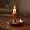 alem-mumluk-duz-kirmizi-bb2581-1-sahne-3 El yapımı bakır ürün — Alem Bakır Mumluk Düz Kırmızı — akşam sofrası ve dekorasyon — BakırBul