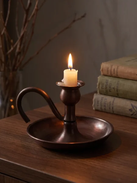 alem-mumluk-sinanay-el-samdani-bakir-kulp-duz-oksit-bb2614-3-sahne-2 El yapımı bakır ürün — Alem Mumluk & Şinanay & El Şamdanı Bakır Kulp Düz Oksit — akşam sofrası ve dekorasyon — BakırBul