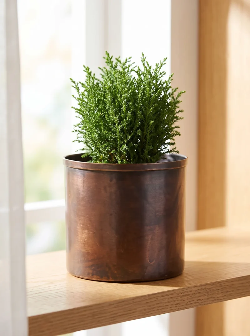bahar-saksi-3-no-14-cm-duz-oksit-bb2566-3-sahne-1 El yapımı bakır ürün — Bahar Bakır Saksı 3 No 14 cm Düz Oksit — bitki yetiştirme ve iç mekân dekorasyonu — BakırBul