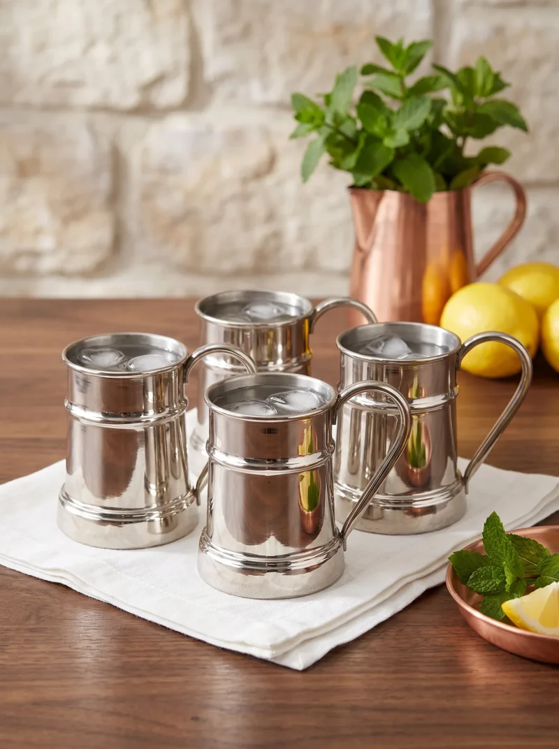 debito-bakir-bardak-duz-600-ml-4lu-takim-nikel-bb0455-42-sahne-1 El yapımı bakır bardak — Debito Bakır Bardak Düz 600 ml 4'lü Takım Nikel — soğuk içecek servisi — BakırBul